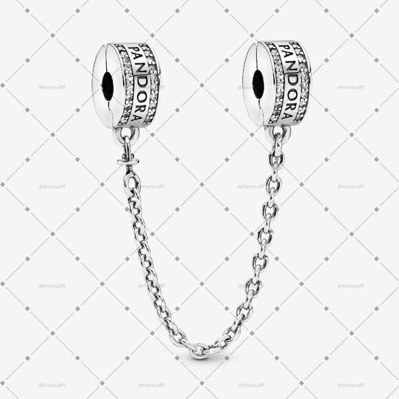 Pandora Logo Safety Chain Clip Charm - Picture 1 of 4